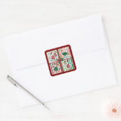 Kerstgans Grappig Vakantie Dier Rendier Eend Vierkante Sticker (Envelop)