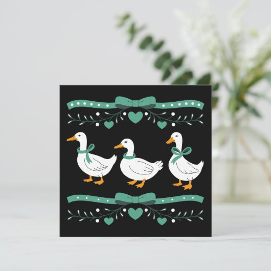 Kerstgans Grappige Gans Liefhebber Kerstmis  Feestdagenkaart (Staand voorkant)