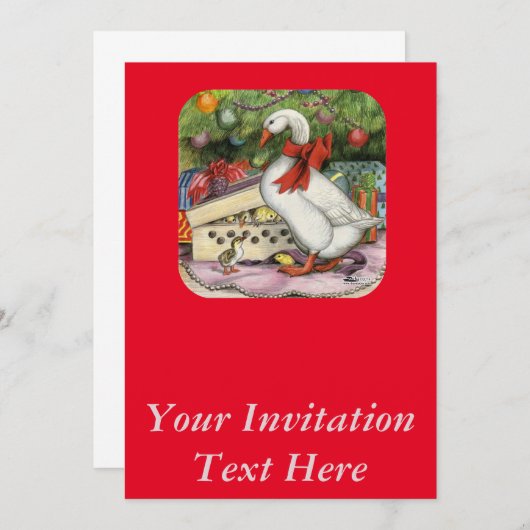 kerstgans kaart (Voorkant / Achterkant)