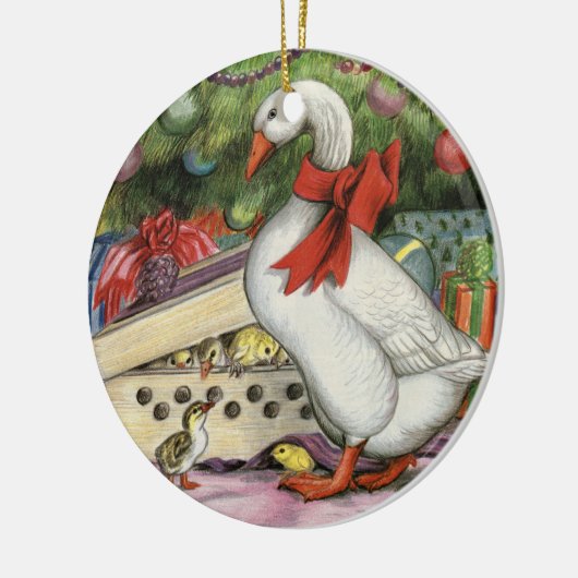 kerstgans keramisch ornament (Links)