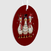 Kerstgans Kerstman Gekke Schattige Sneeuwman Xmas Ornament (voorkant)