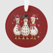 Kerstgans Kerstman Gekke Schattige Sneeuwman Xmas Ornament (voorkant)
