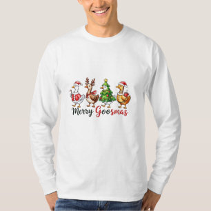 Kerstgans met Kerstmannenhoed voor Merry Goosemas T-shirt
