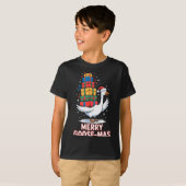 Kerstgans met Kerstmis Grappige Kerstgans T-shirt (Voorkant volledig)