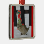 kerstgans metalen ornament (Rechts)