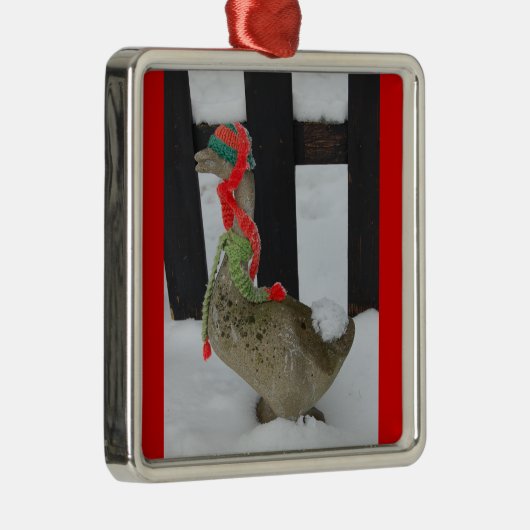 kerstgans metalen ornament (Rechts)