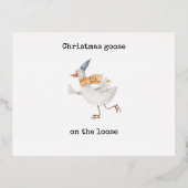 Kerstgans op de LOOSE Folie Feestdagen Briefkaart (Voorkant)