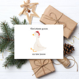 Kerstgans op de LOOSE Folie Feestdagen Briefkaart
