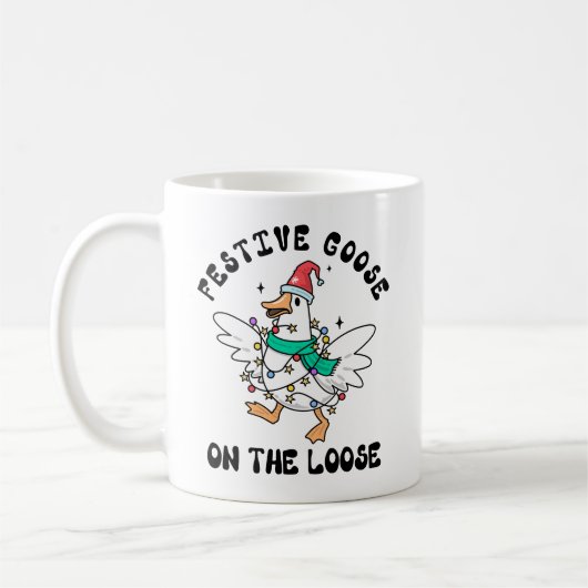 Kerstgans op de LOOSE Kerstmis Koffiemok (Links)