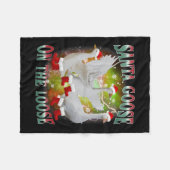 Kerstgans op de losse Santa Gekke Goose Ani Fleece Deken (Voorkant (Horizontaal))