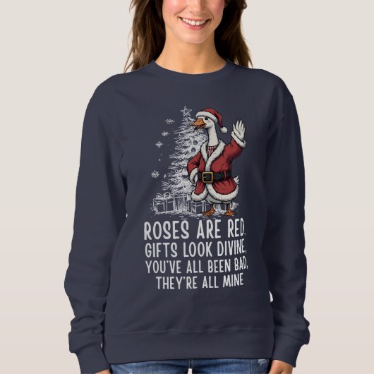 Kerstgans Op Hol - Grappig Kerstcadeau Trui (Voorkant)