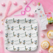 Kerstgans op wit papieren bordje (Feest)