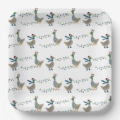 Kerstgans op wit papieren bordje (Voorkant)