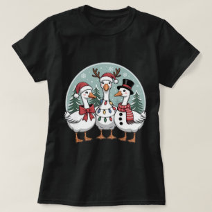 Kerstgans -Retro Vakantie Watervogels T-shirt