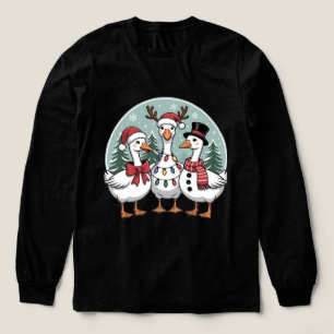 Kerstgans -Retro Vakantie Watervogels Tri-Blend Shirt