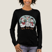 Kerstgans -Retro Vakantie Watervogels Tri-Blend Shirt (Voorkant)