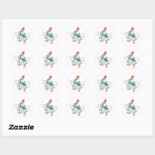 Kerstgans Ronde Sticker (Vel)