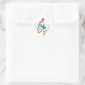Kerstgans Ronde Sticker (Tas)