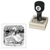 kerstgans rubberstempel (Gestempeld)
