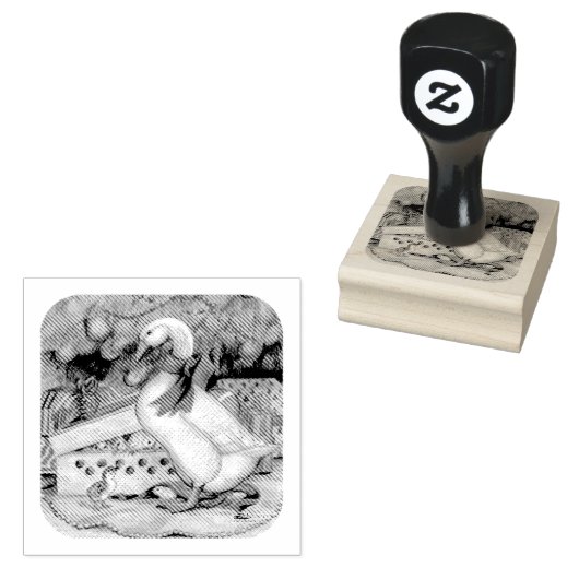 kerstgans rubberstempel (Gestempeld)