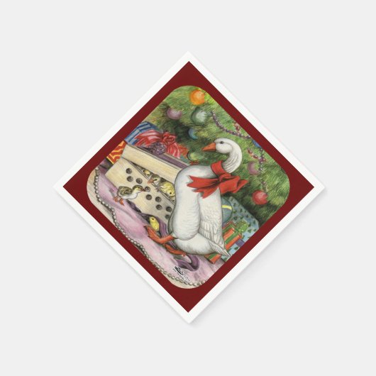 kerstgans servetten (Hoek)