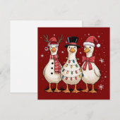 Kerstgans Sinterklaas Dwaas Mooie Sneeuwman Kerstm Feestdagenkaart (Voorkant / Achterkant)