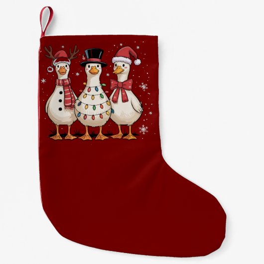 Kerstgans Sinterklaas Grappig Schattig Sneeuwman K Kleine Kerstsok (Voorkant)