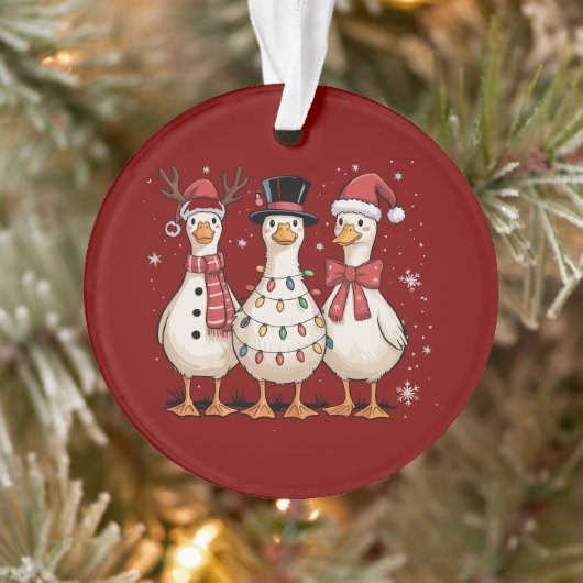 Kerstgans Sinterklaas Grappig Schattig Sneeuwman K Ornament (Boom)