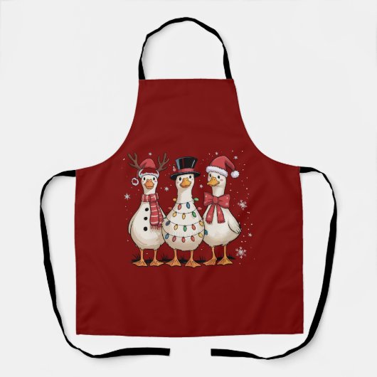 Kerstgans Sinterklaas Grappig Schattig Sneeuwman K Schort (Voorkant)