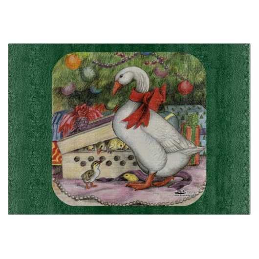 kerstgans snijplank (Voorkant)