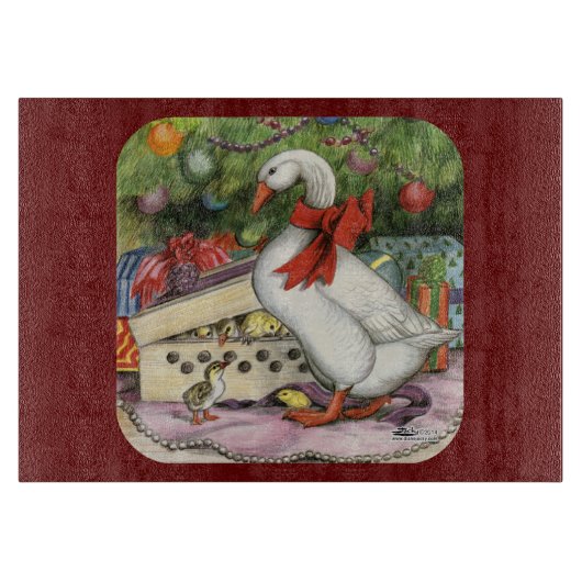 kerstgans snijplank (Voorkant)