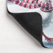 Kerstgans wandelen in sneeuwvlokken muismat (Hoek)