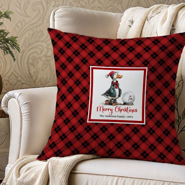Kerstganzen Minimalistische Sierkussen Decoratie (Christmas Geese Minimalist Throw Pillow Decor)
