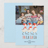 Kerstganzen Schattigee Familie Foto Vakantie Kaart (Voorkant / Achterkant)