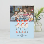 Kerstganzen Schattigee Familie Foto Vakantie Kaart (Staand voorkant)