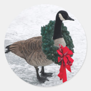 Kerstganzenstickers Ronde Sticker