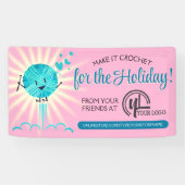 kerstgarens met haakhaakhaak, homespun-ambachten spandoek (Horizontaal)