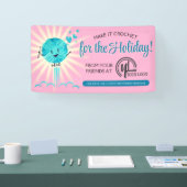 kerstgarens met haakhaakhaak, homespun-ambachten spandoek (Beurs)