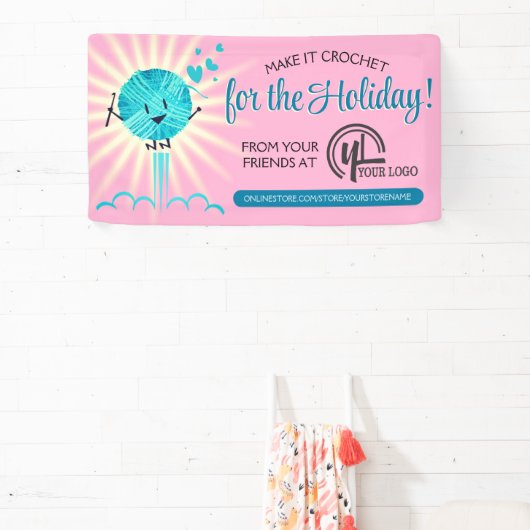 kerstgarens met haakhaakhaak, homespun-ambachten spandoek (Insitu)