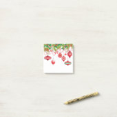 Kerstgarland en siervoorwerpen post-it® notes (Op bureau)