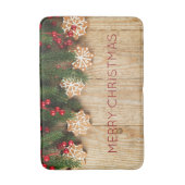 Kerstgarland en Snowflake Cookies Bathmat Badmat (Voorkant Verticaal)