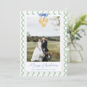 Kerstgarland Jingle Bells  fototoestel Feestdagenkaart (Staand voorkant)