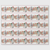 Kerstgarland  meisje Pinecone Berries Cadeaupapier (Vlak)