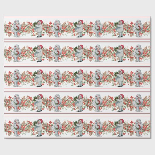Kerstgarland  meisje Pinecone Berries Cadeaupapier (Vlak)