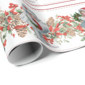 Kerstgarland  meisje Pinecone Berries Cadeaupapier (Rol Hoek)