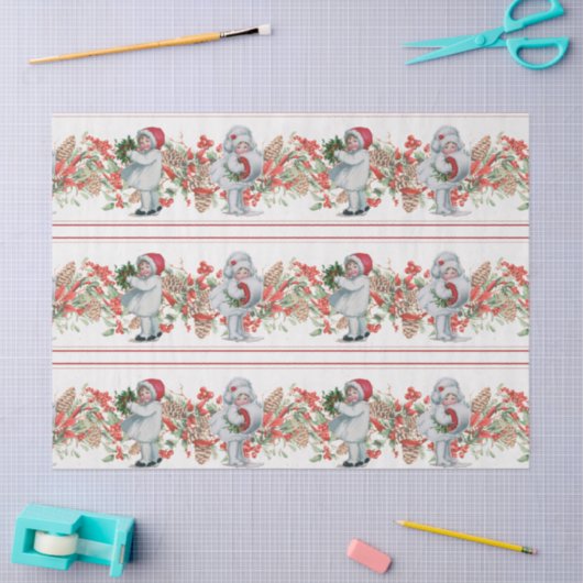 Kerstgarland  meisje Pinecone Berries Tissuepapier (Craft)