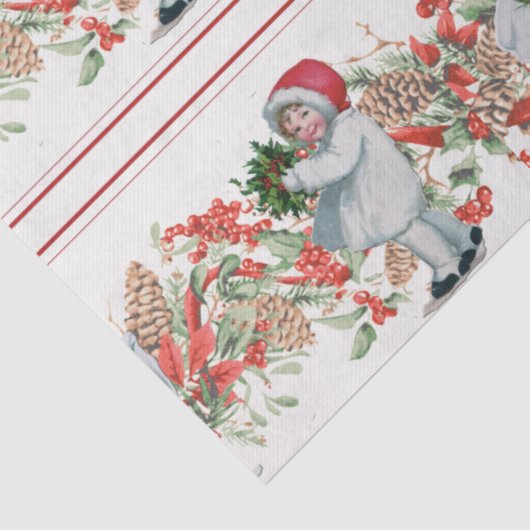 Kerstgarland  meisje Pinecone Berries Tissuepapier (Detail)