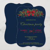 kerstgarland met een rode boeg - kerstfeest kaart (Voorkant / Achterkant)