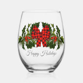 Kerstgarland Wijnglas Zonder Voet (Voorkant)