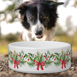 Kerstgarnaal besmeert rode boog voerbakje
